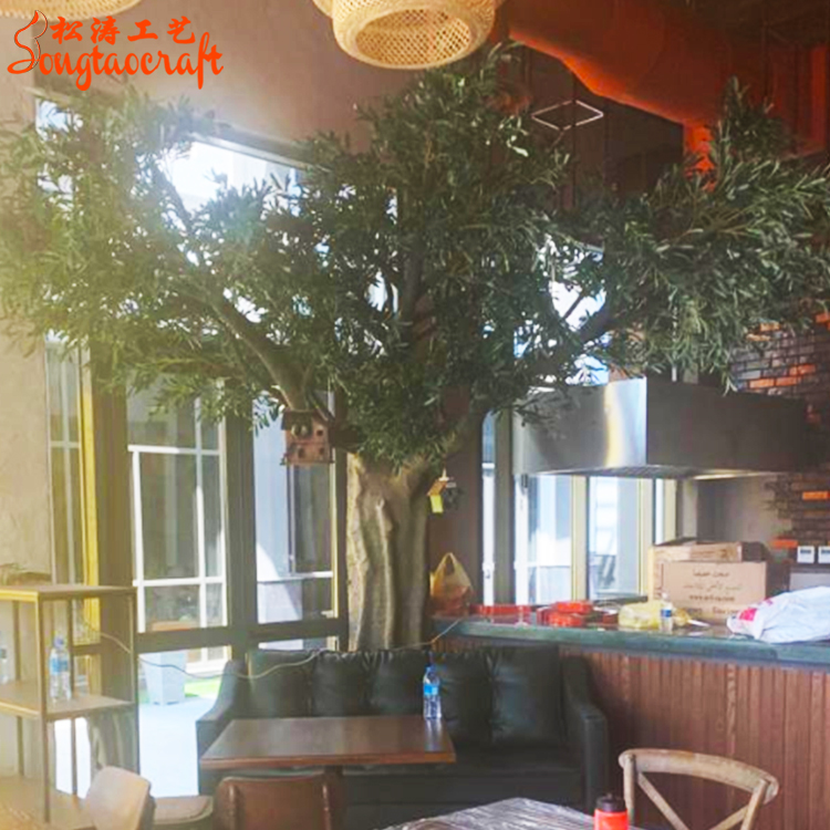 室內(nèi)餐廳仿真橄欖樹
