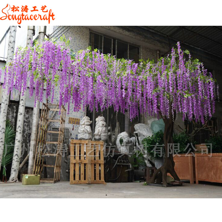 紫色仿真紫藤花樹(shù)