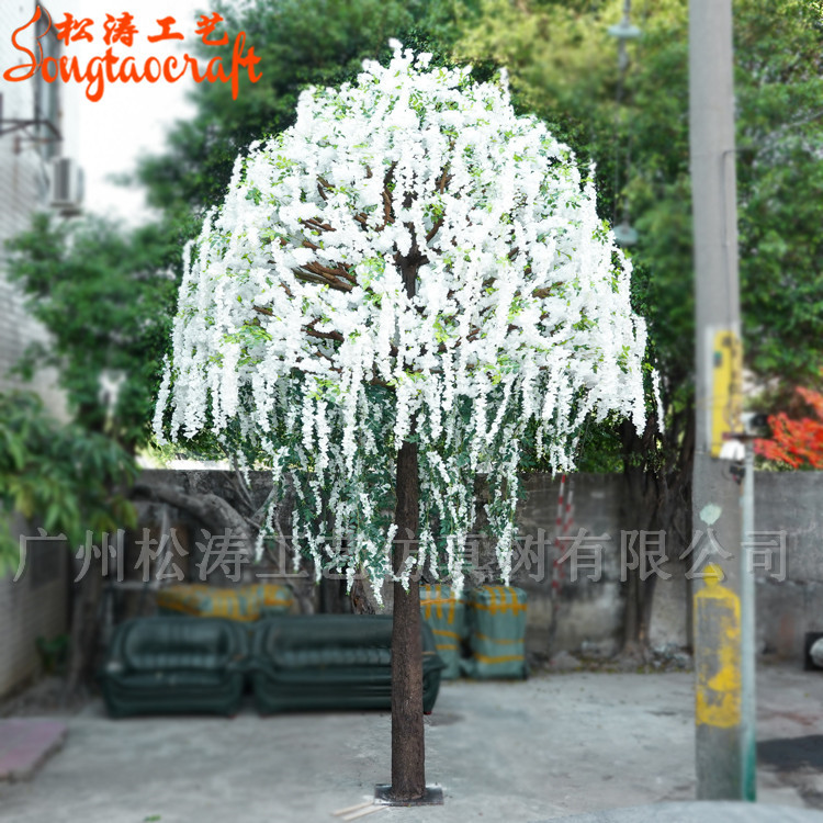 白色花仿真藤樹(shù)