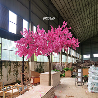 嬌羞粉仿真桃花樹(shù)